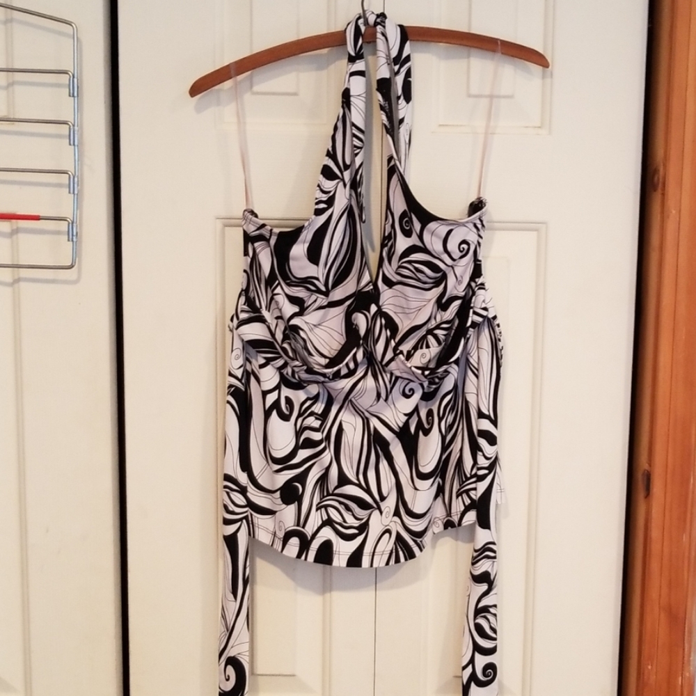 Black & white dressy halter